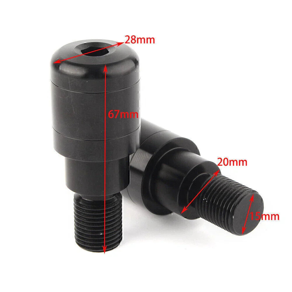 Red Handle Bar End 7/8" Handgrip Plugs for Yamaha MT-07 MT-09 MT-10 (2014-2023)
