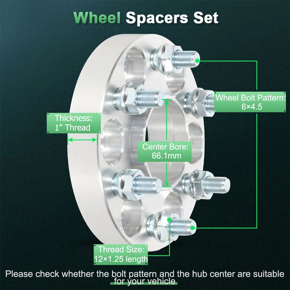 Set of 4 Wheel Spacers 25mm for Nissan Frontier Pathfinder