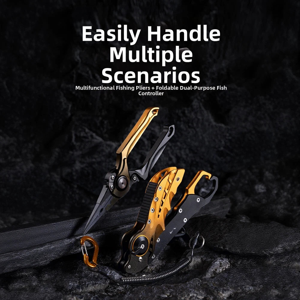 Folding Aluminum Fishing Pliers for Hook Cut Line Control