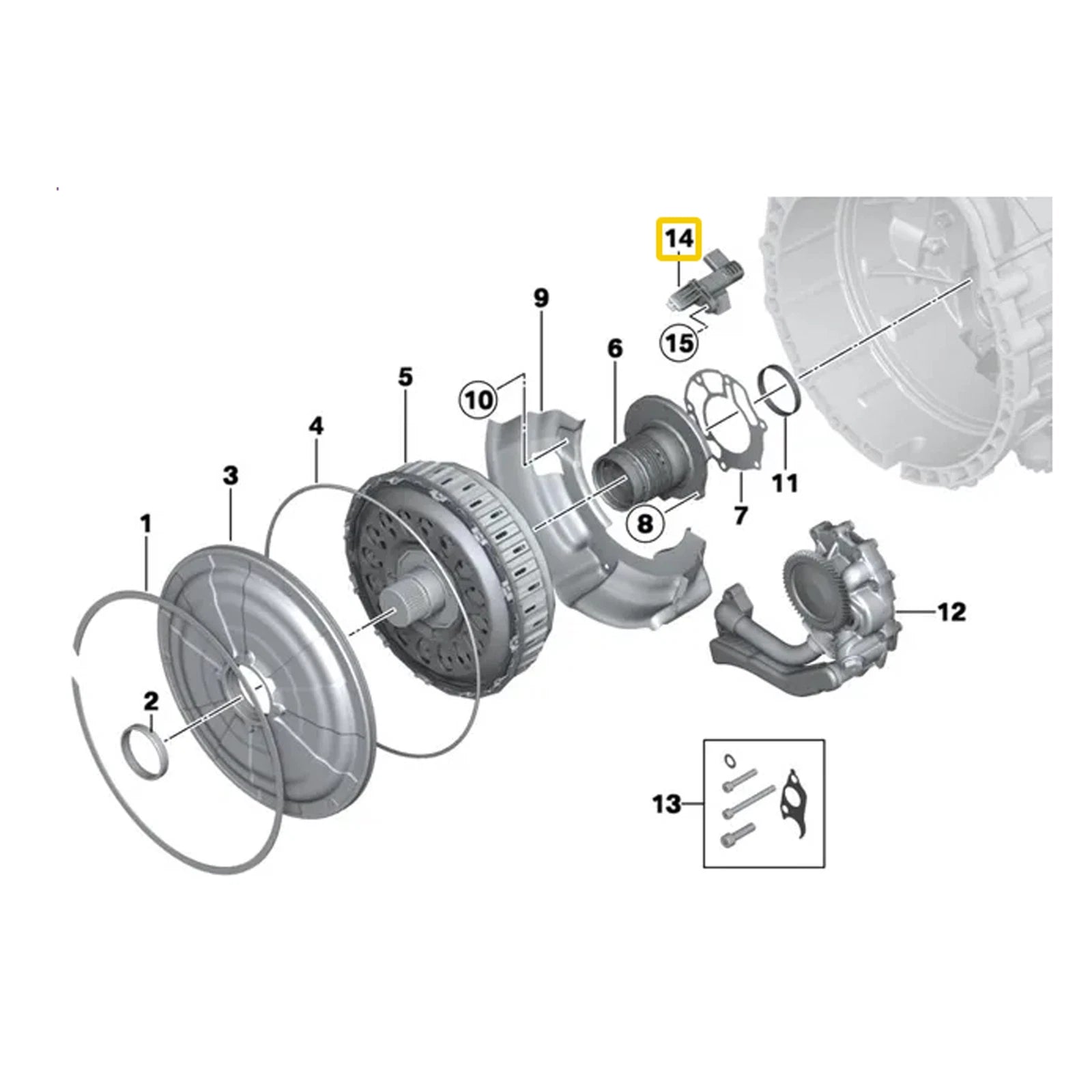 Dual Clutch Trans Speed Temperature Sensor for BMW (OEM 28107842851)