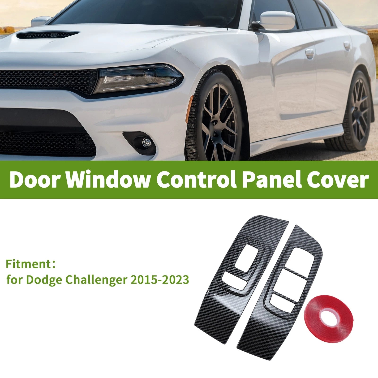 2X Window Switch Bezel Cover for Dodge Challenger (2015–2023)