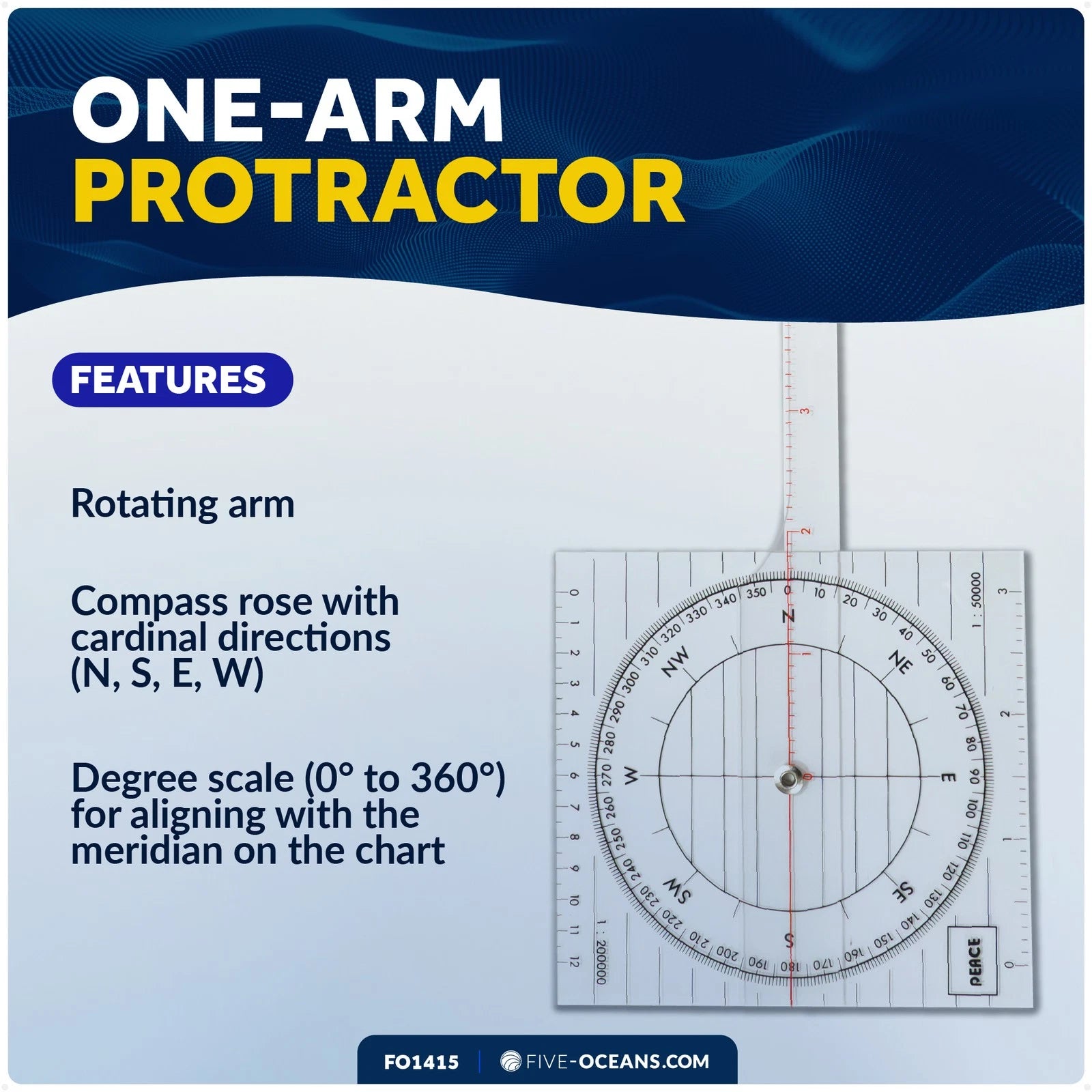 Chart Protractor for Five Oceans Navigation (FO1415)