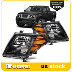 2X Headlights for Nissan Frontier Pickup (2009–2021) Black Housing