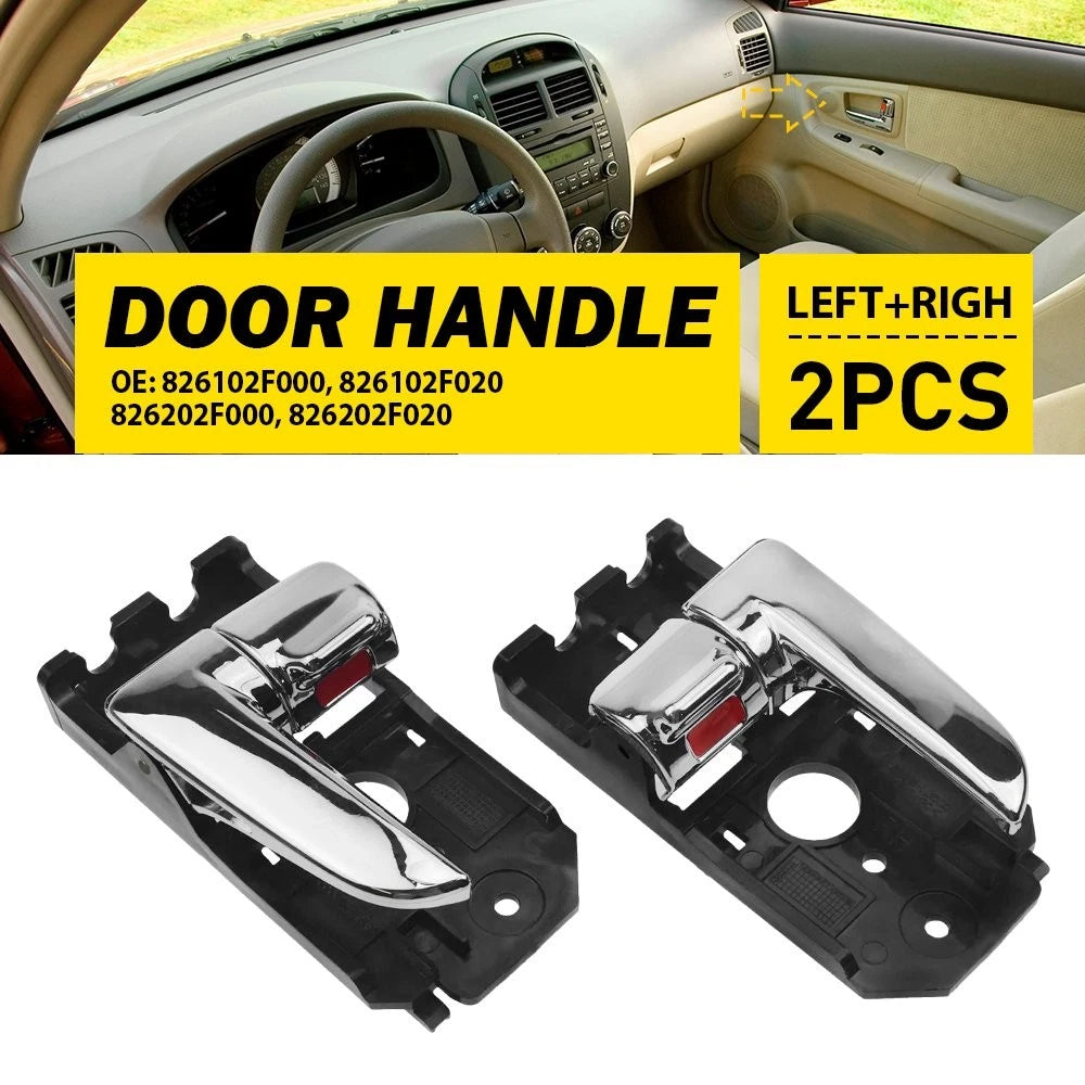 2Pcs Outside Door Handles for Kia Spectra (2000–2009) - Primed Chrome