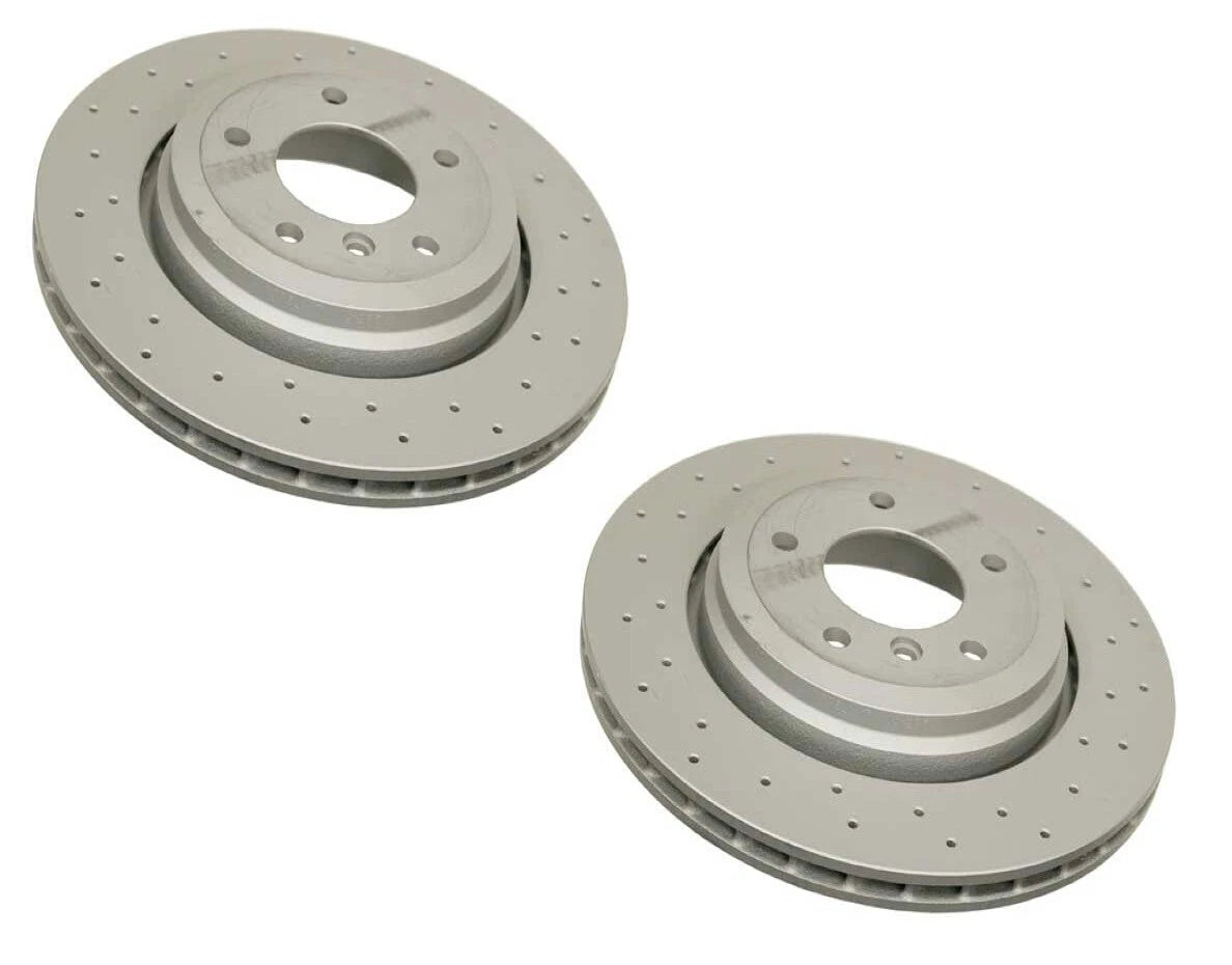 Set of 2 X-Drilled Sport Brake Disc Rotors for BMW E46 330i (2000–2006)