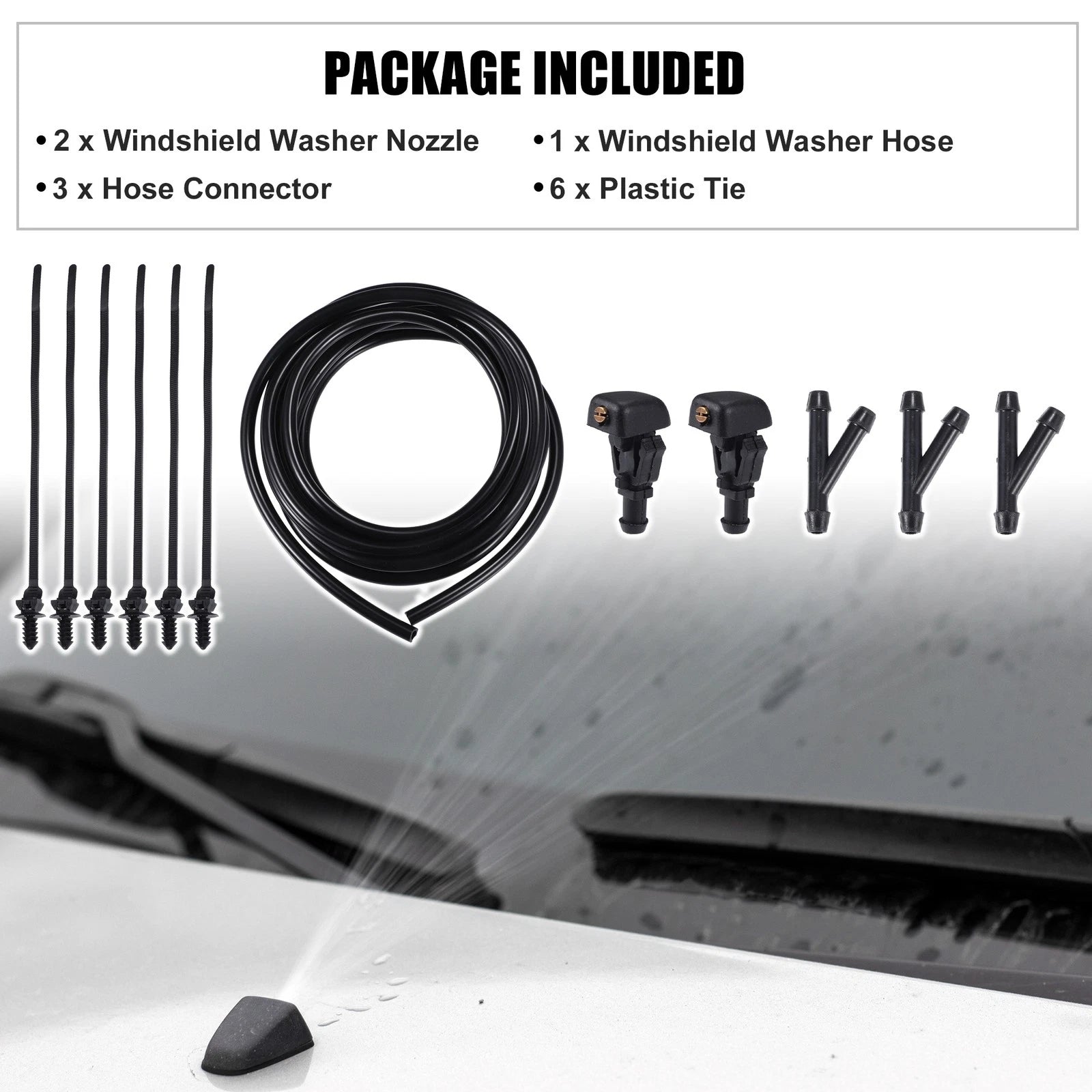Set of 2 Windshield Washer Nozzles No. 3W7Z17603AA for Ford Crown (2010–2011)