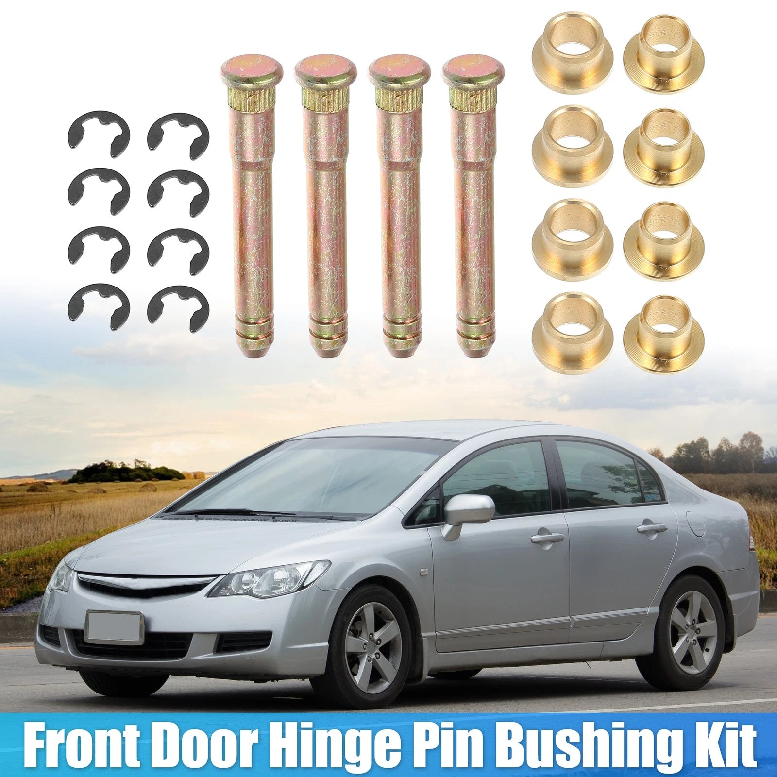 Set of 2 Door Hinge Pin and Bushing Repair Kits for Honda Civic (1988–2011)