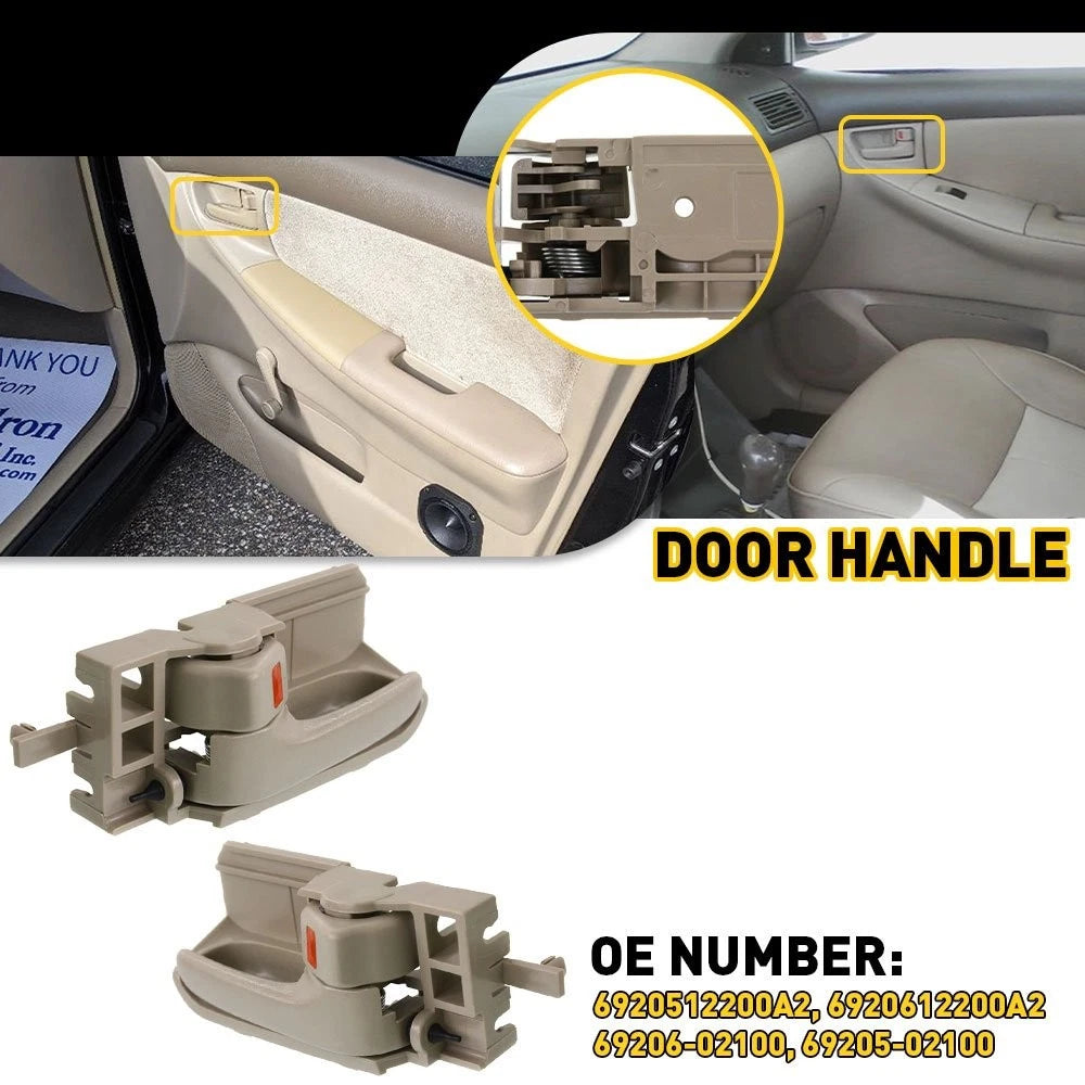 Inside Door Handle Set for Toyota Corolla (2003–2008), Matrix (2005–2012), Tacoma Beige LH RH