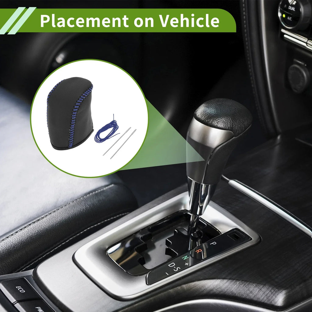 Car Gear Shift Knob Cover for Dodge Journey 2011-2020 - Blue Faux Leather