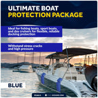 2-Pack Boat Fenders, Blue Contour Bumpers 23-1/2" x 6-7/8" x 2-1/2"