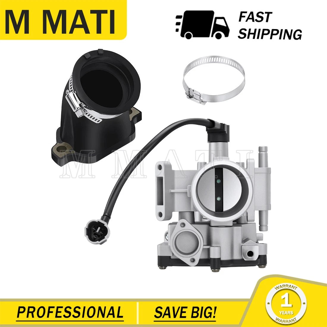 Throttle Body & Intake Adapter Boot for Polaris RZR 800 (2008–2009) RZR S 800 (2009)