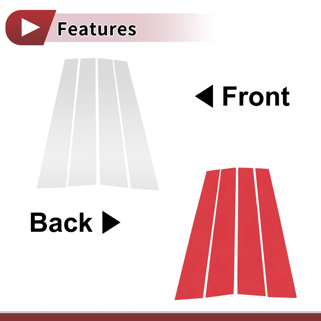 Door Pillar Window Trim for Toyota Tundra (2000–2006) Silver Tone