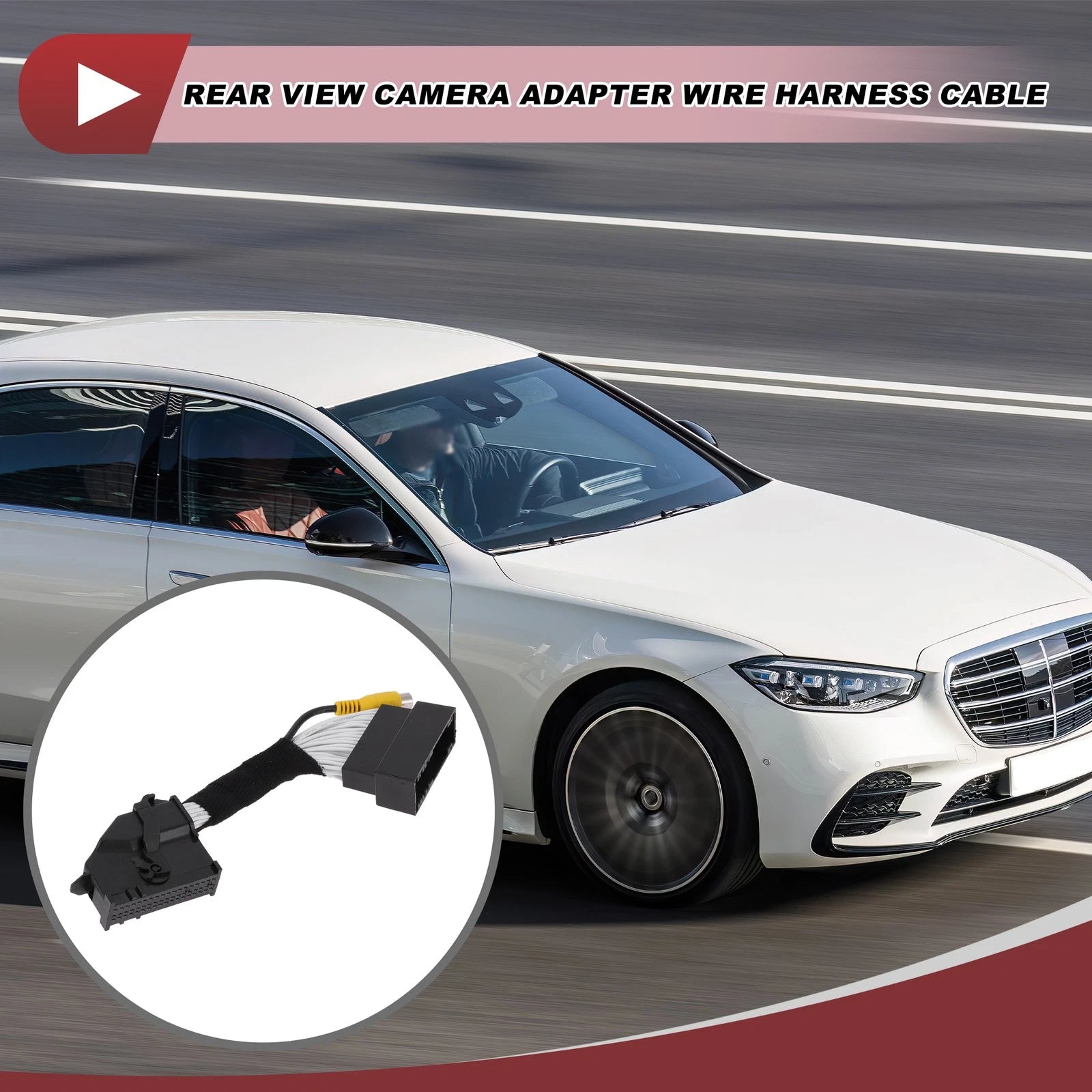 Rear View Camera Adapter Wire Harness Cable for Ford Taurus (2015–2017) RCA