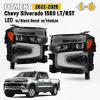 LED Headlight Set for Chevy Silverado 1500 LT/RST (2022–2026) Left+Right