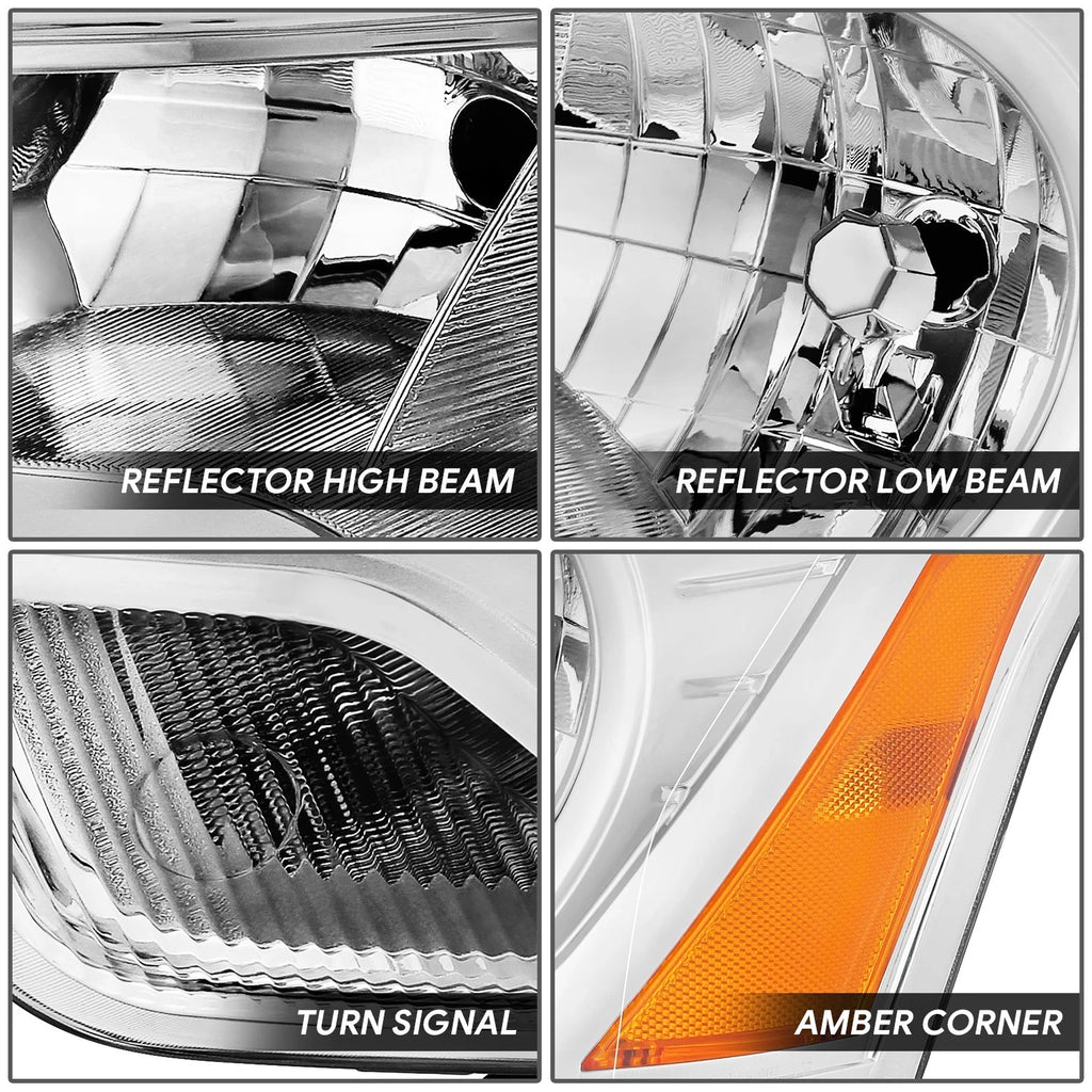 Driver Side Headlight for Ford Transit 150-350 (2015–2023) - Chrome Amber