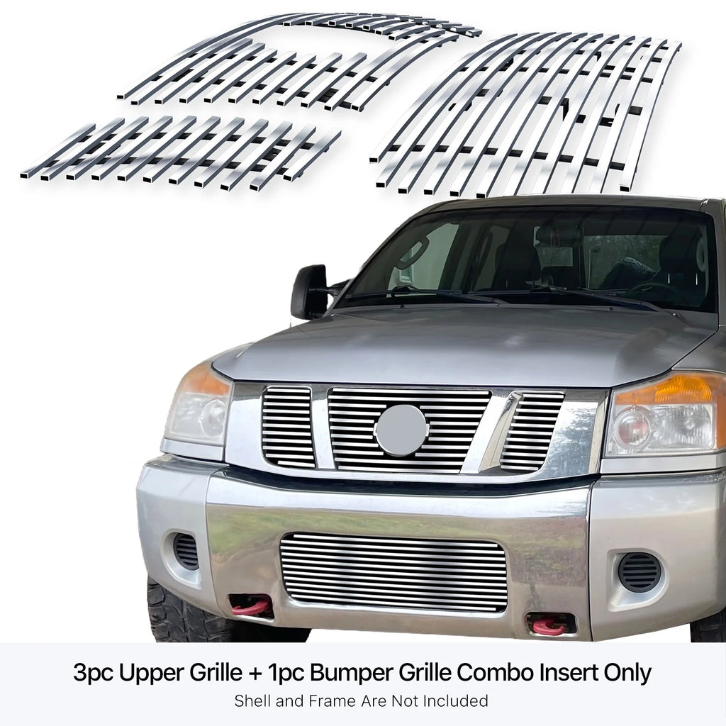 Stainless Steel Chrome Billet Grille Insert for Nissan Titan (2008-2015)