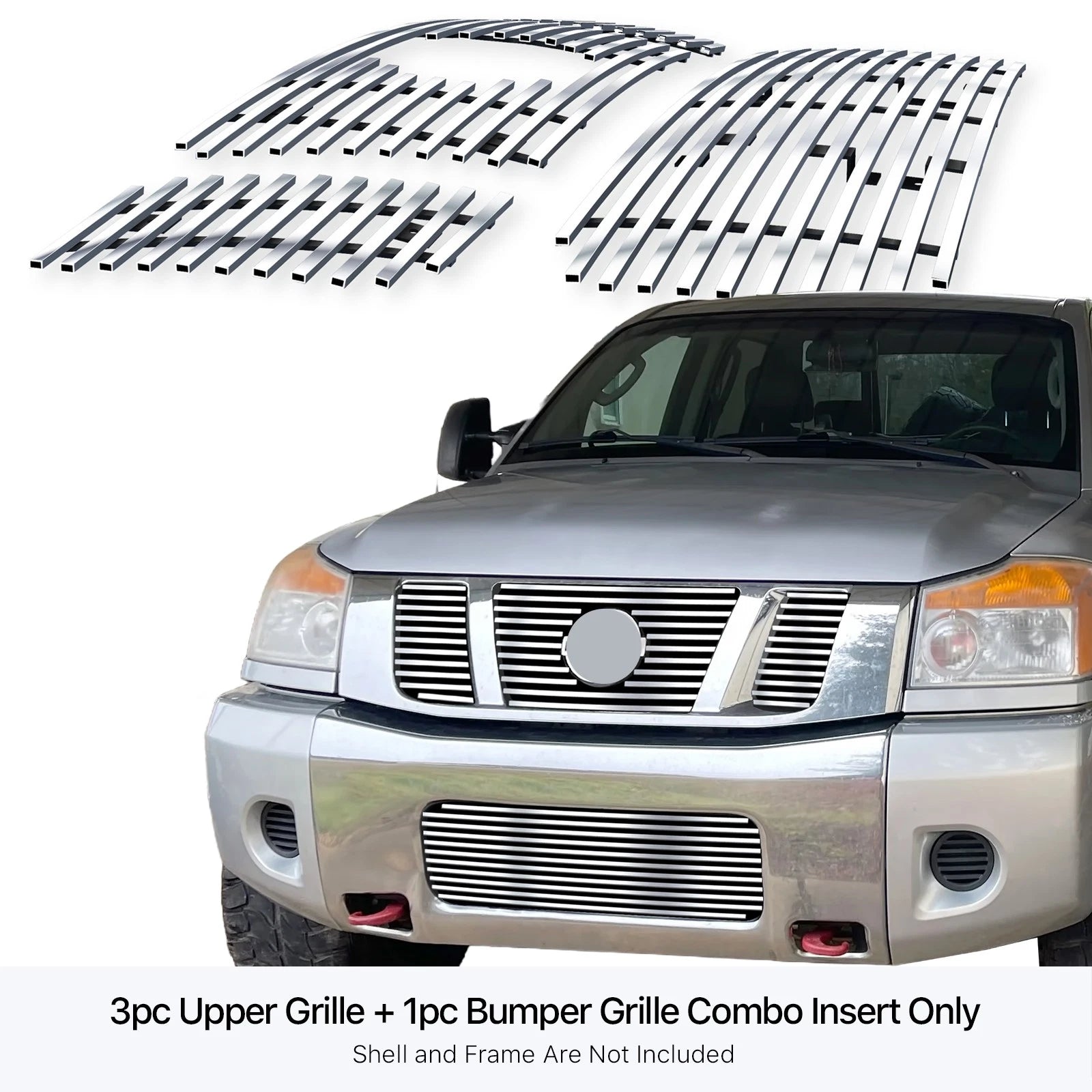Stainless Steel Chrome Billet Grille Insert for Nissan Titan (2008-2015)