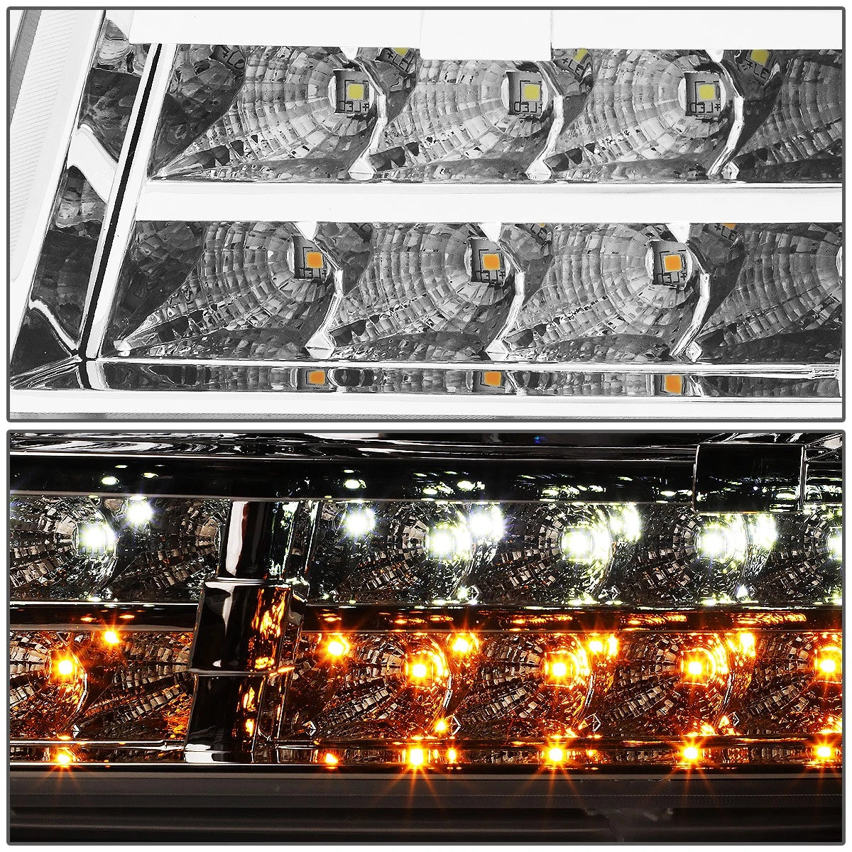 LED DRL Tube Chrome Amber Side Headlights for Tahoe Suburban (2007–2014)
