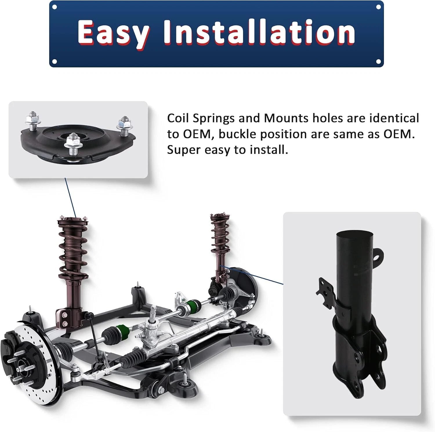 Front Complete Struts Shocks Absorbers Set for Toyota Camry (2012–2017)