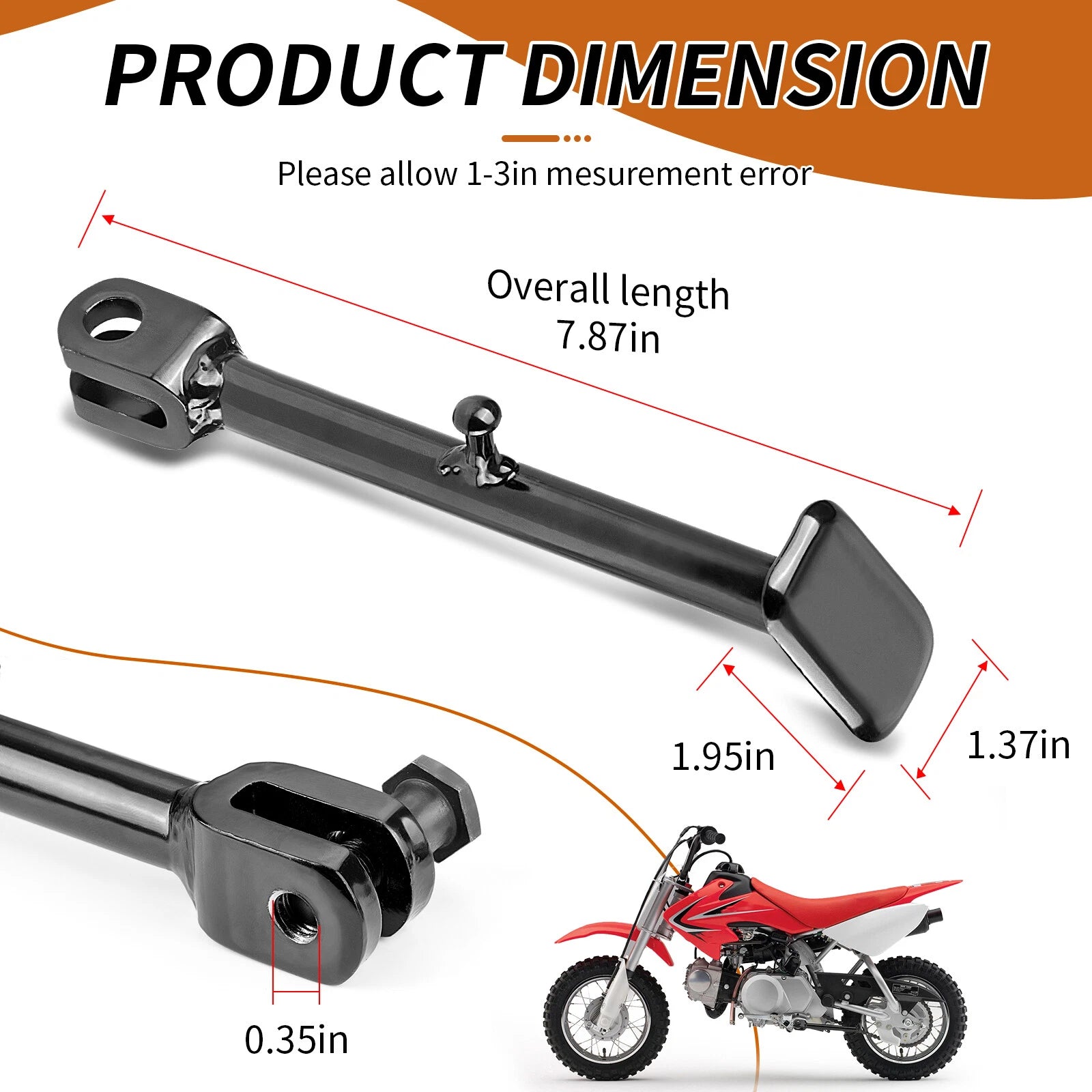 Side Kick Stand Assembly w/ Spring for Honda CRF50F (2004–2012) 50530-GEL-305