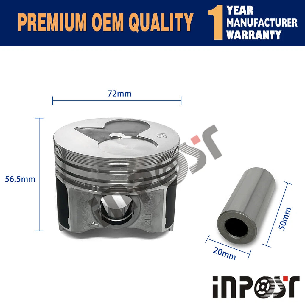 Set of 3 Pistons & Rings for Kubota D902 (STD 0.5)
