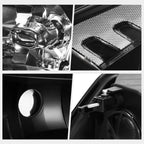 Headlight Pair for Dodge RAM (1994–2002) Black Housing Clear Lens
