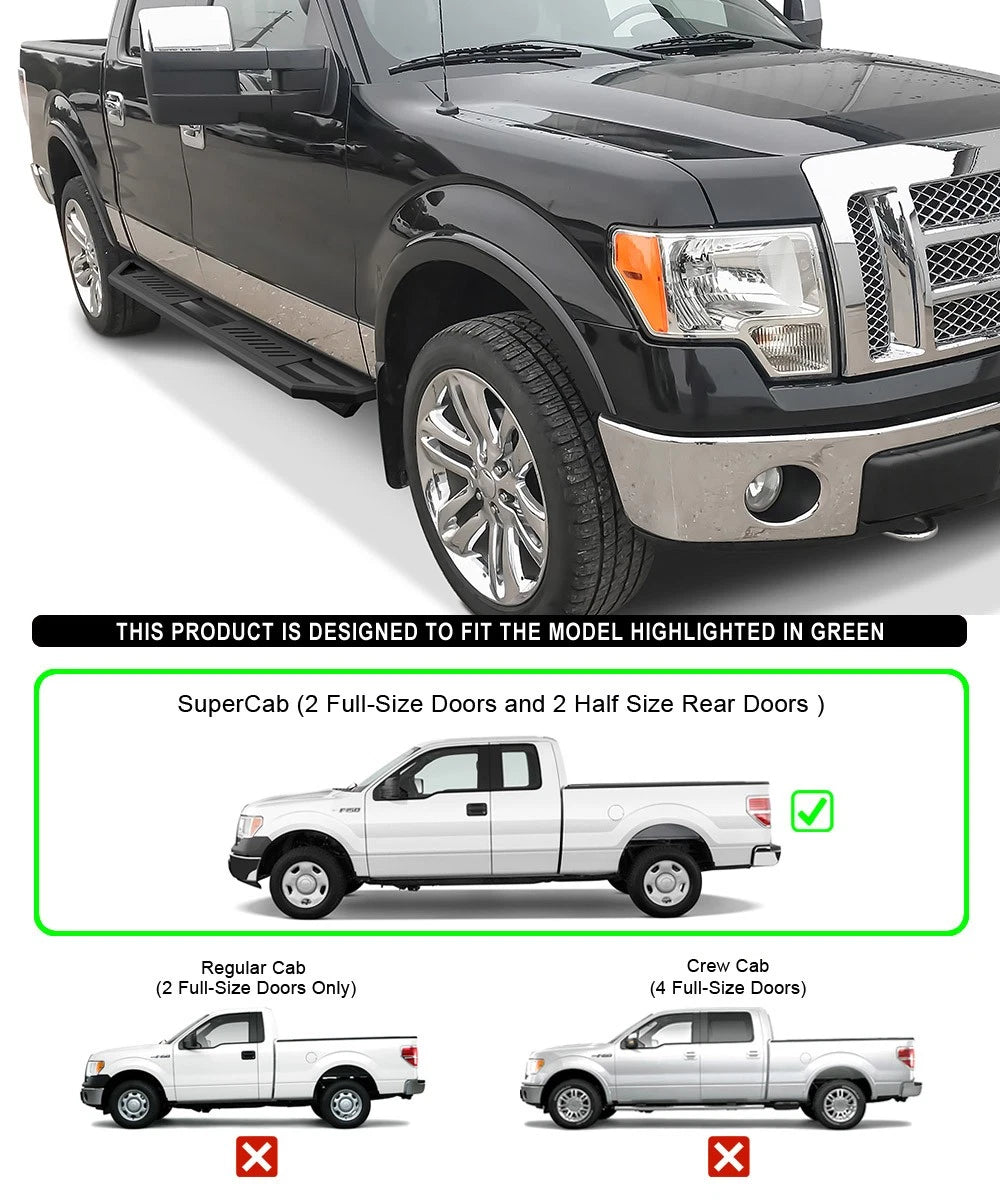 Set of 2 Side Armor for Ford F150 Super Cab (2004-2014)