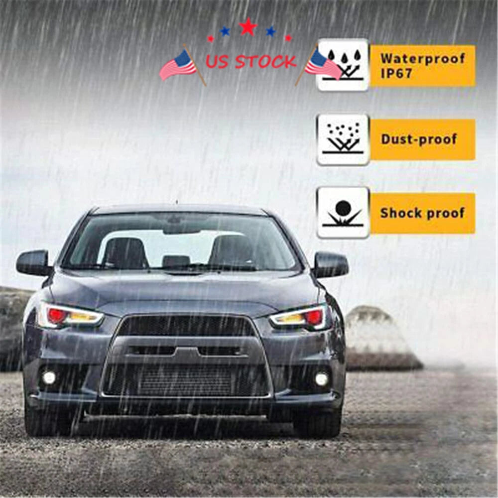 2X LED Headlights for Mitsubishi Lancer & EVO X (2008-2017) Red Eye DRL