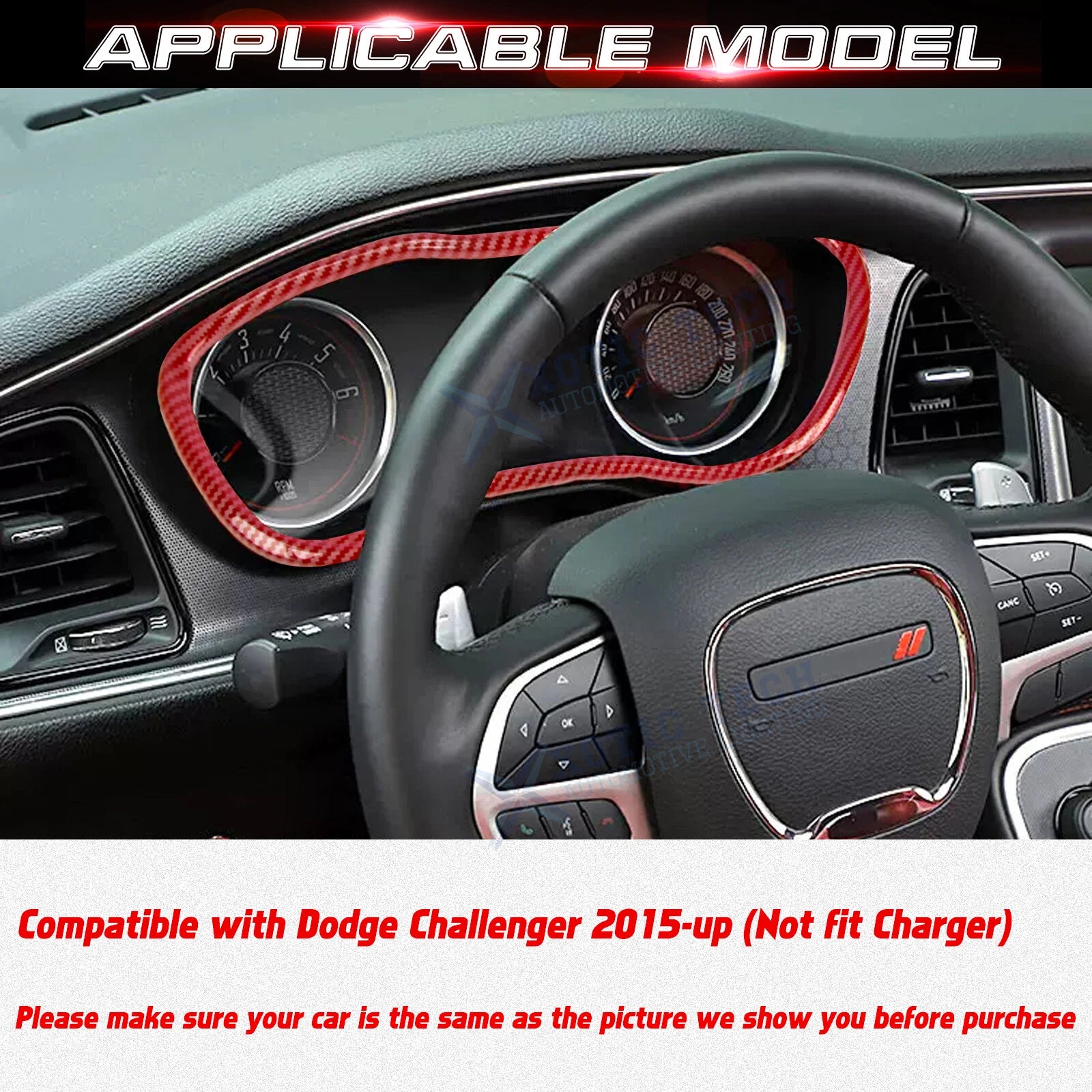 Dashboard Display Frame Cover for Dodge Challenger (2015-2024)