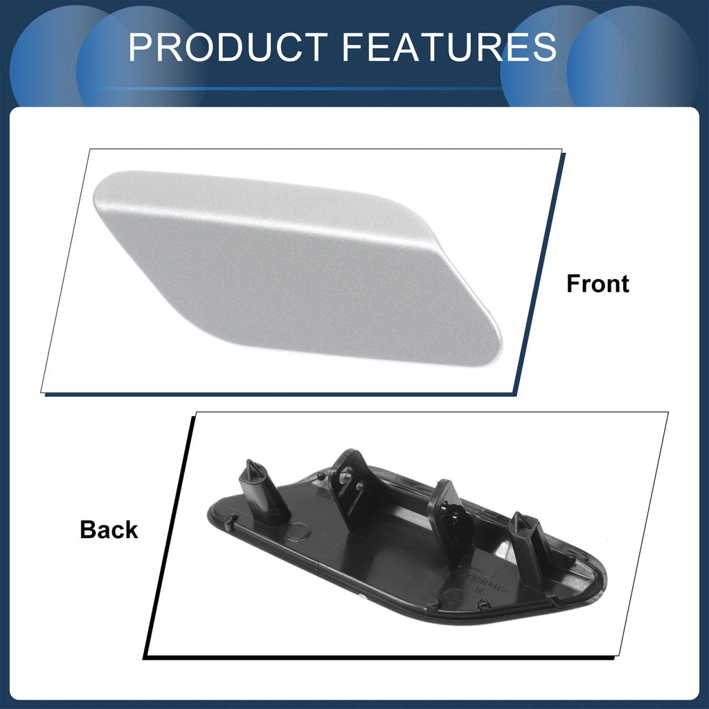 Front Right Washer Nozzle Cover Cap for Volkswagen Jetta A6 (2011–2014) Silver Tone