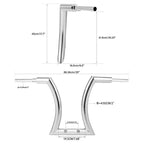 18" Ape Hanger Handlebar with 3.5" Risers for Harley Softail Sportster