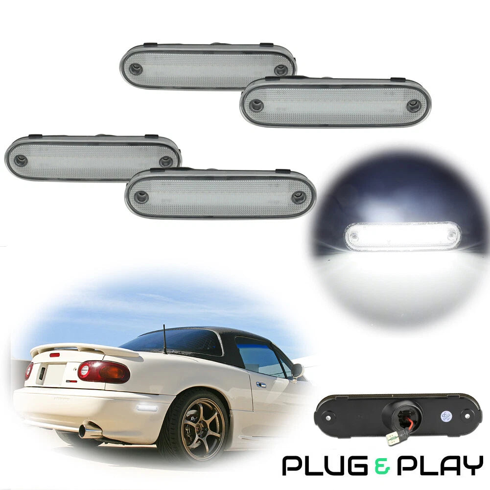 Set of 4 Clear Lens Side Marker Position Lamps for Mazda Miata MX-5