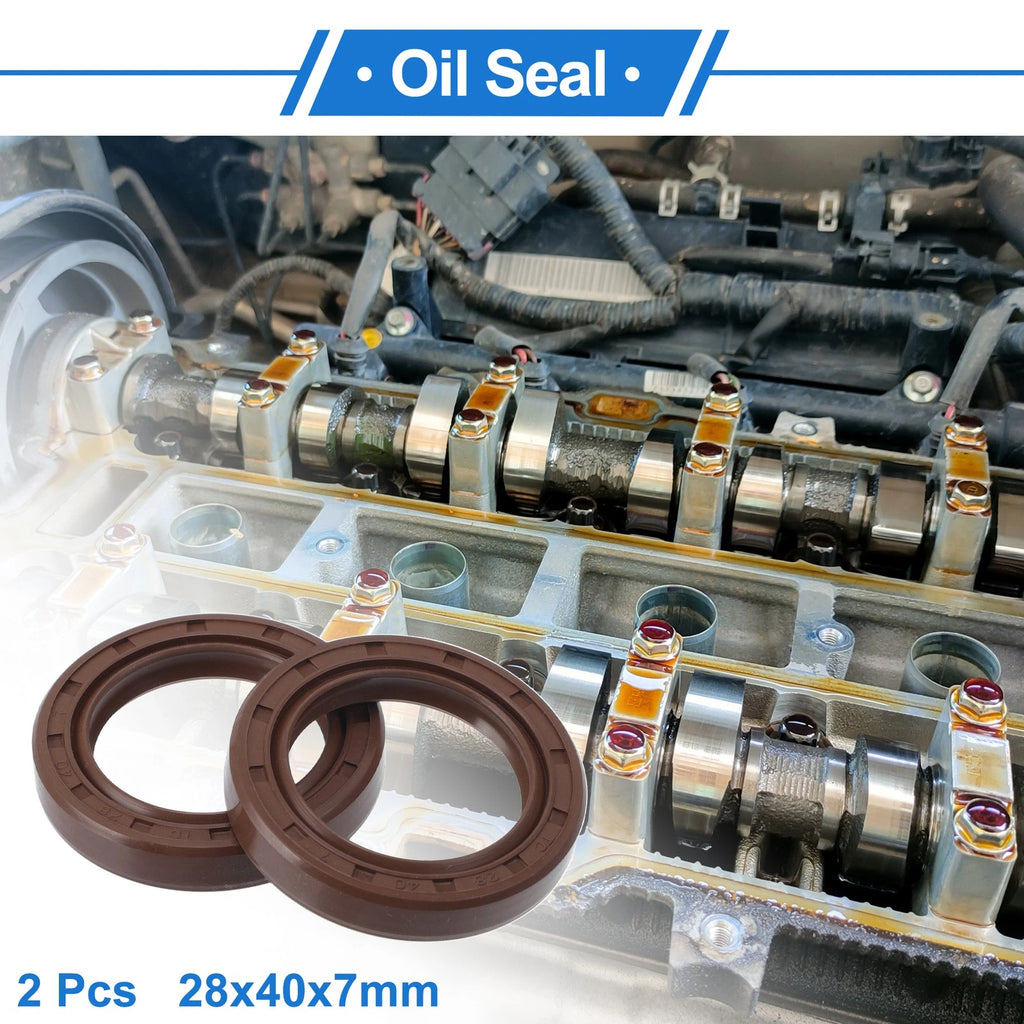 Set of 2 Oil Seal Rotary Shaft Seal FKM Rubber 28x40x7mm