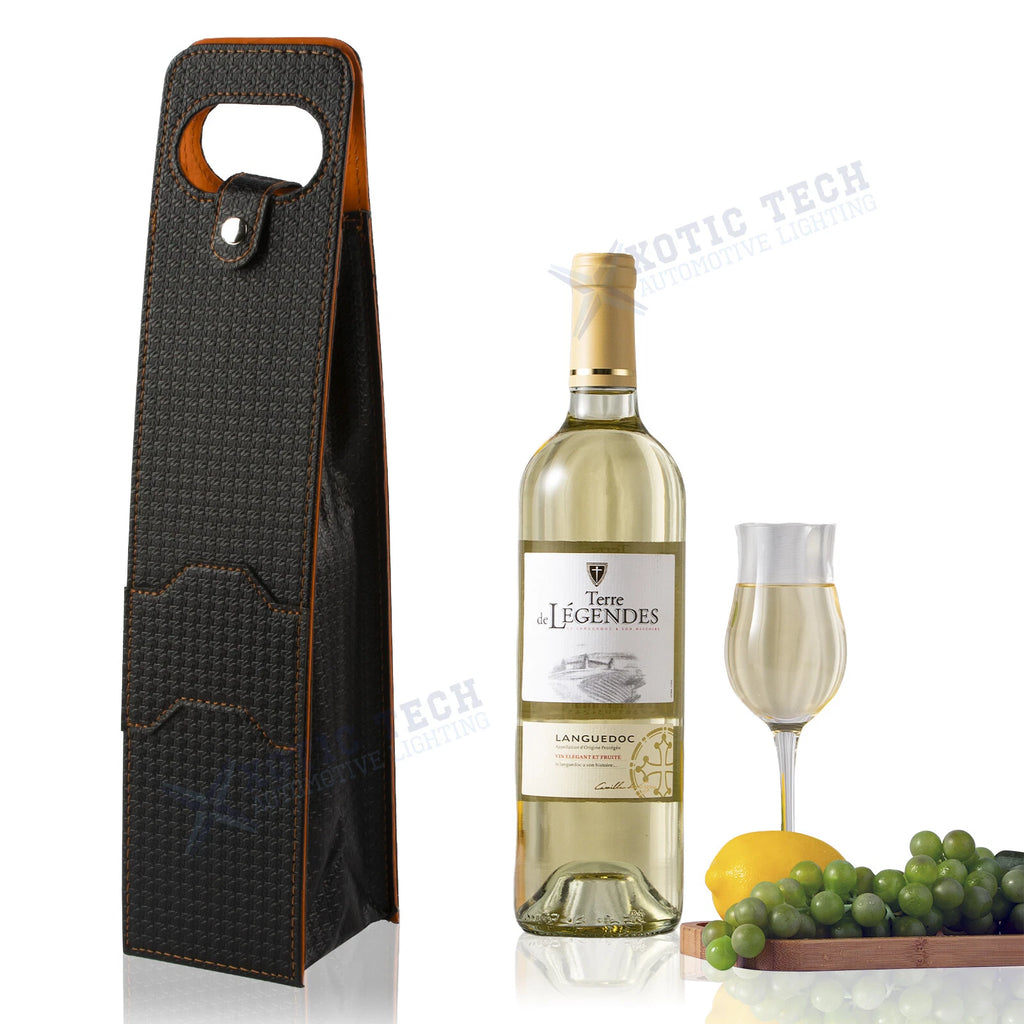 Woven Wine Carrier Tote Bag for Party (Black)