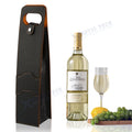 Woven Wine Carrier Tote Bag for Party (Black)