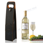 Woven Wine Carrier Tote Bag for Party (Black)
