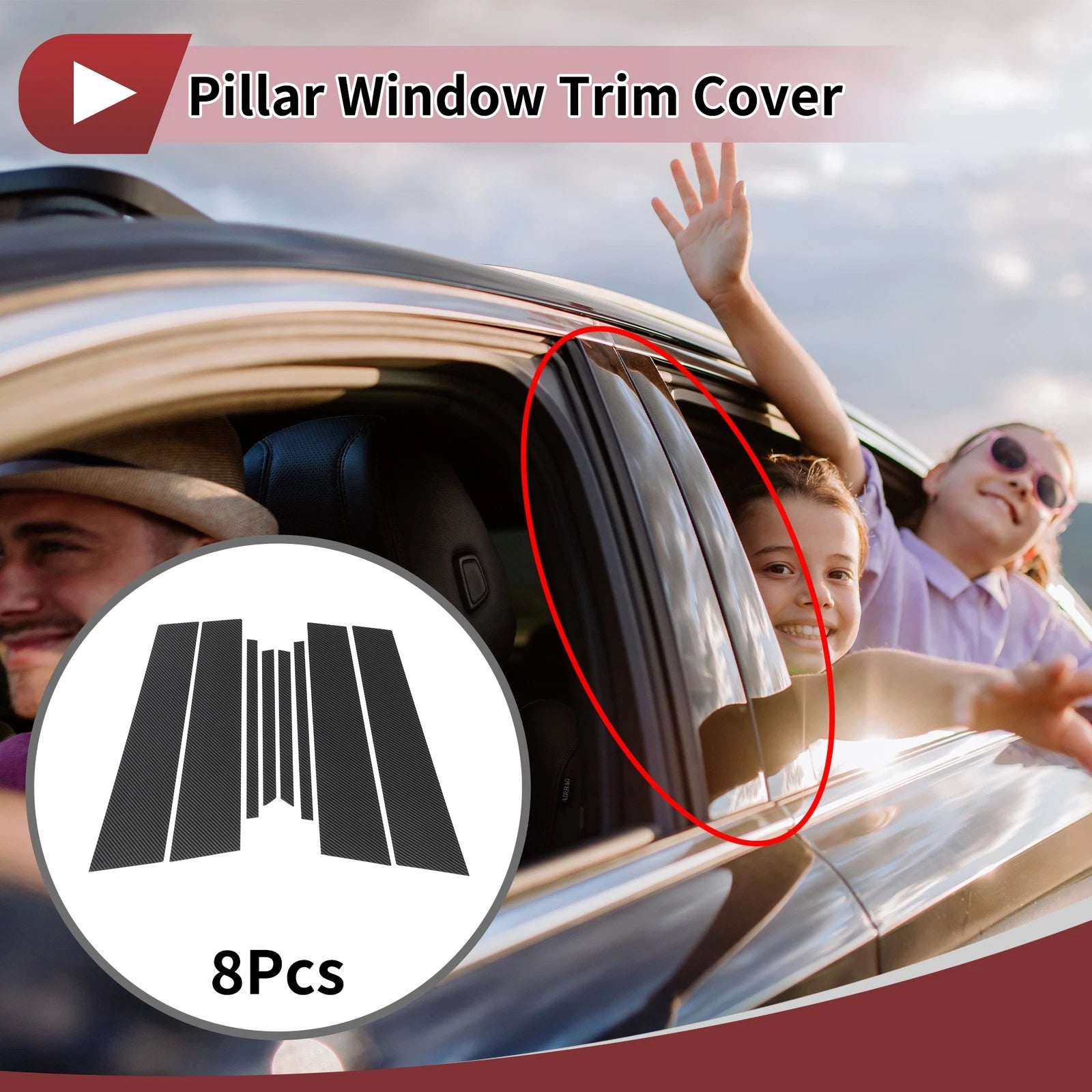 Set of 8 Door Pillar Window Trim for Volkswagen Polo Sedan 