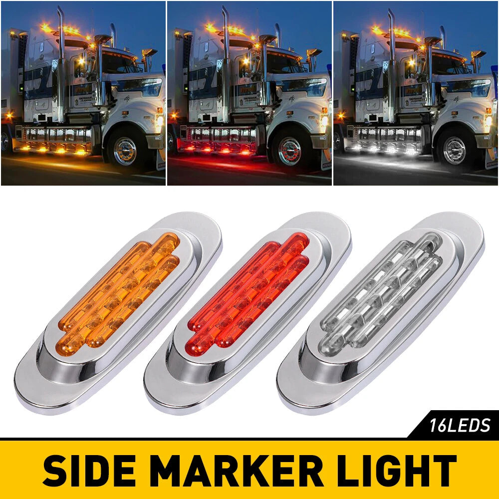10X LED Marker Lights for Truck Trailer RV Oval Clearance (12V)