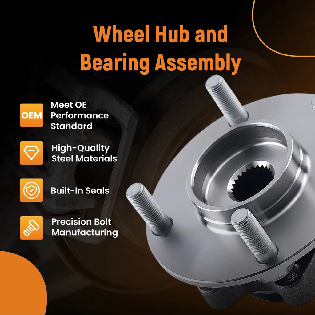 Front Wheel Bearing Hub for Nissan Versa (2007–2012) 40202EM30C L&R 4-Lug ABS
