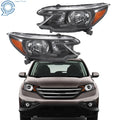 Set of 2 Black Housing Halogen Headlights for Honda CR-V (2012–2014)