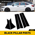 Set of 6 Black Pillar Post Covers for Honda Civic (2022)