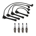 Denso 7mm Wire Set & 4 U-Groove Spark Plugs for Kia Hyundai 1.8L 2.0L L4