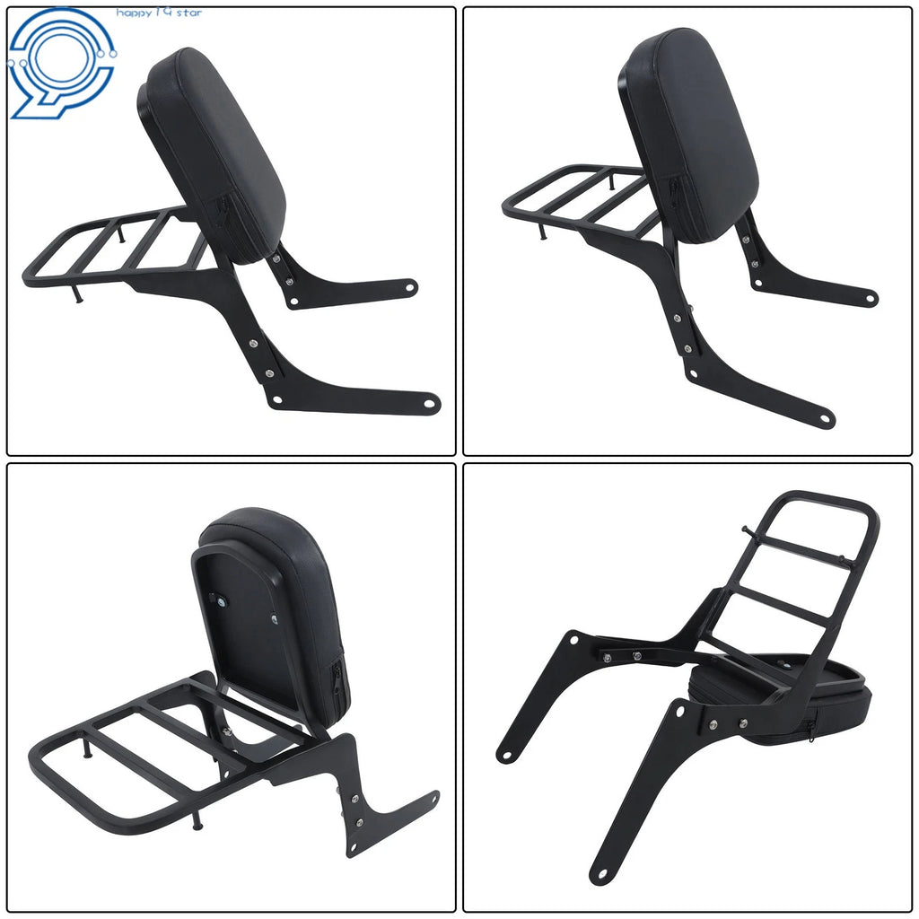 Sissy Bar Backrest with Luggage Rack for Honda Rebel 250 (1985–2016)