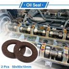 2X Oil Seal Rotary Shaft Seal for Various Models (50x90x10mm) FKM Rubber