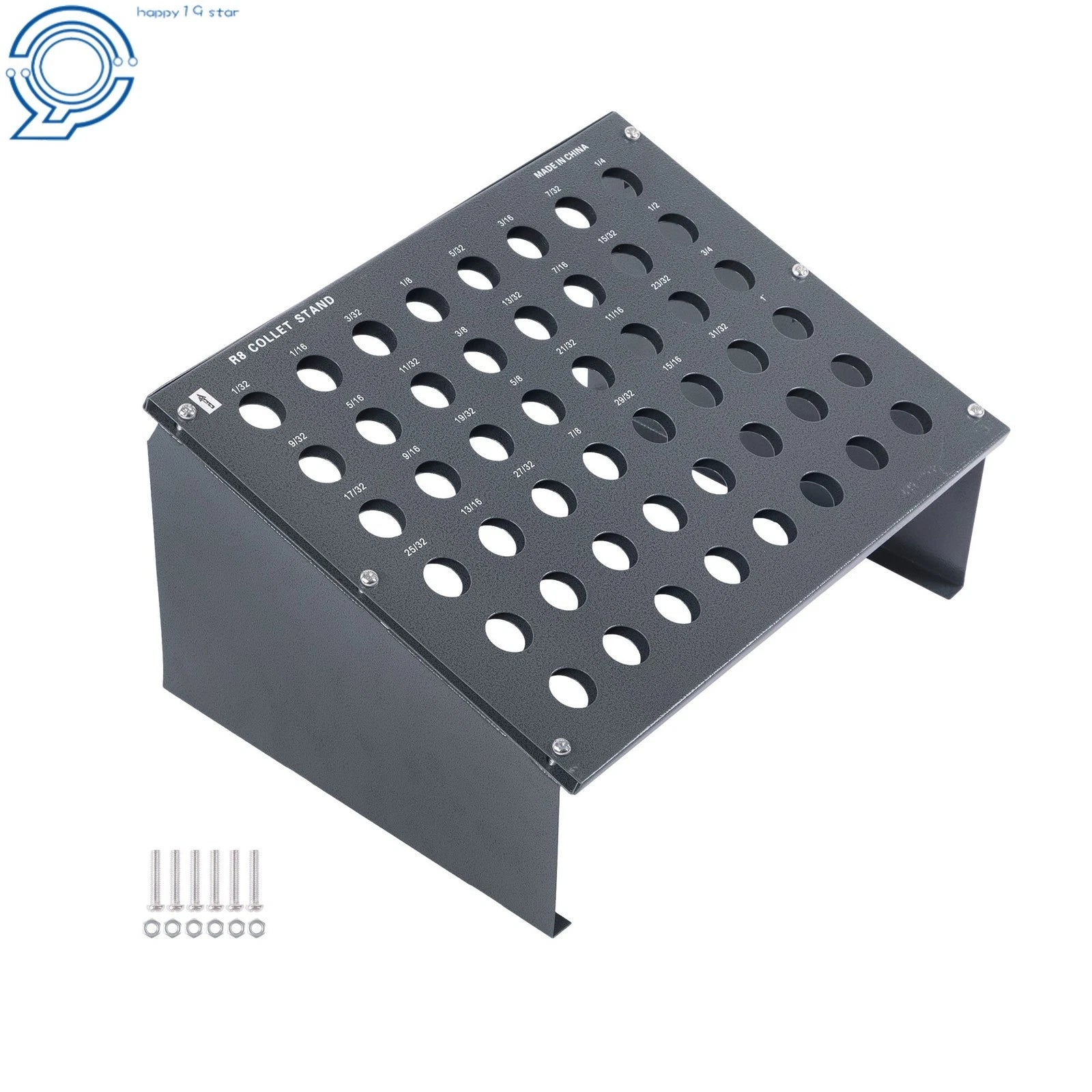 48 Capacity R8 Collet Cabinet for Workshop Organizer (0.98" Hole Diameter)