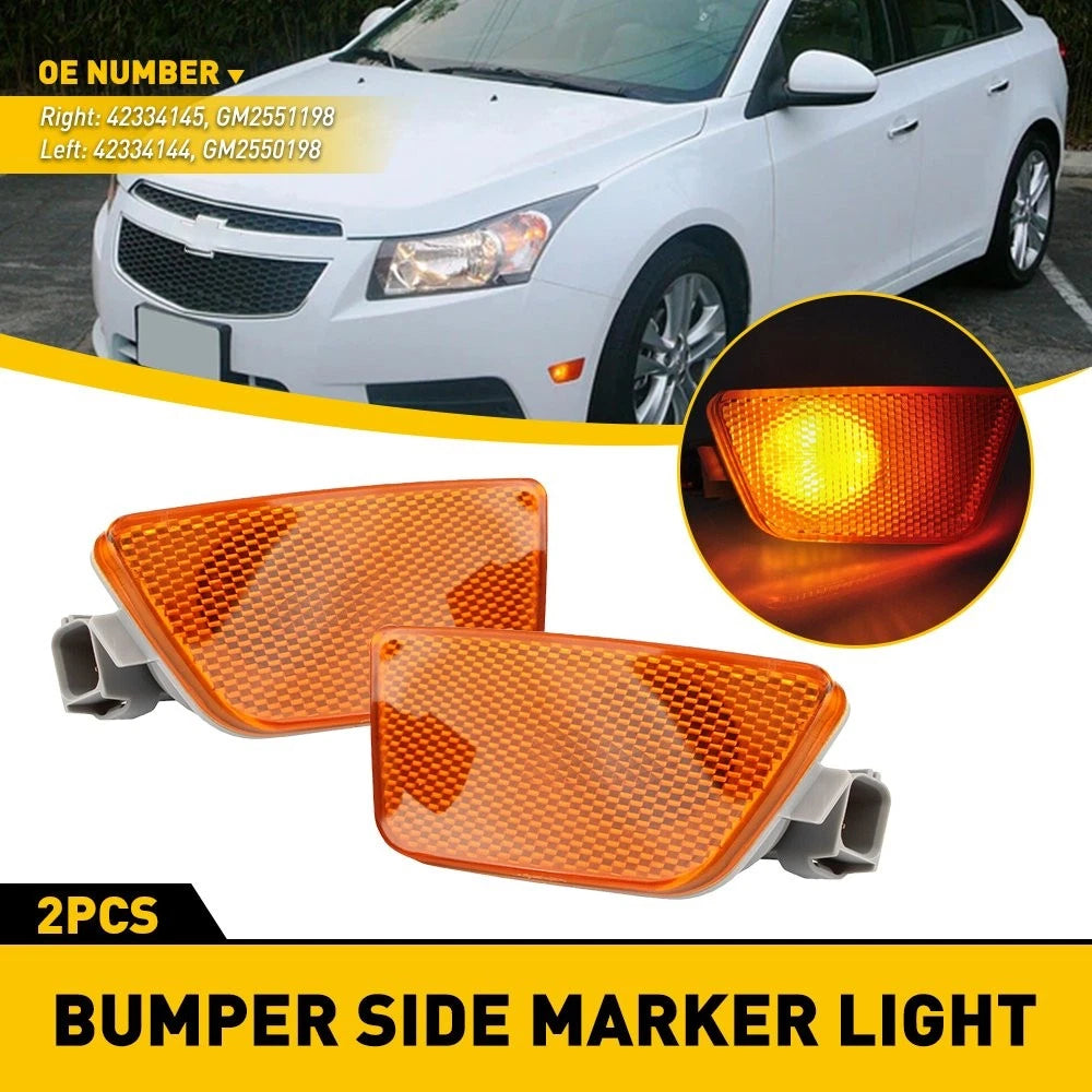 Set of 2 Amber Side Marker Light Assembly for Chevrolet Cruze (2011–2016)