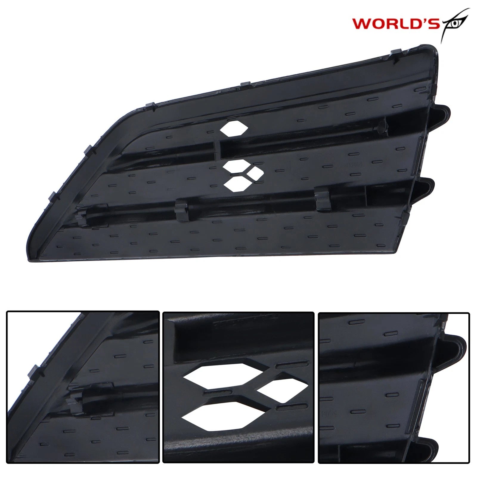 Set of 2 Bumper Fog Light Lamp Covers for Honda Pilot (2016–2018) Black Housing