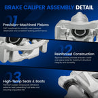 Rear Brake Calipers with Bracket Complete Set for Toyota Highlander (2004–2007)