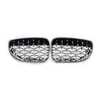 Chrome Black Diamond Front Kidney Grill for BMW 1 Series (E81 E82 E87 E88)