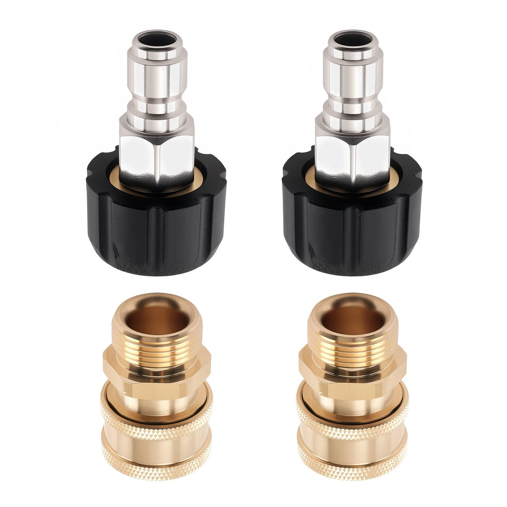 Brass Pressure Washer Adapter for M22-14 to 3/8" Quick Connect (5000 PSI)